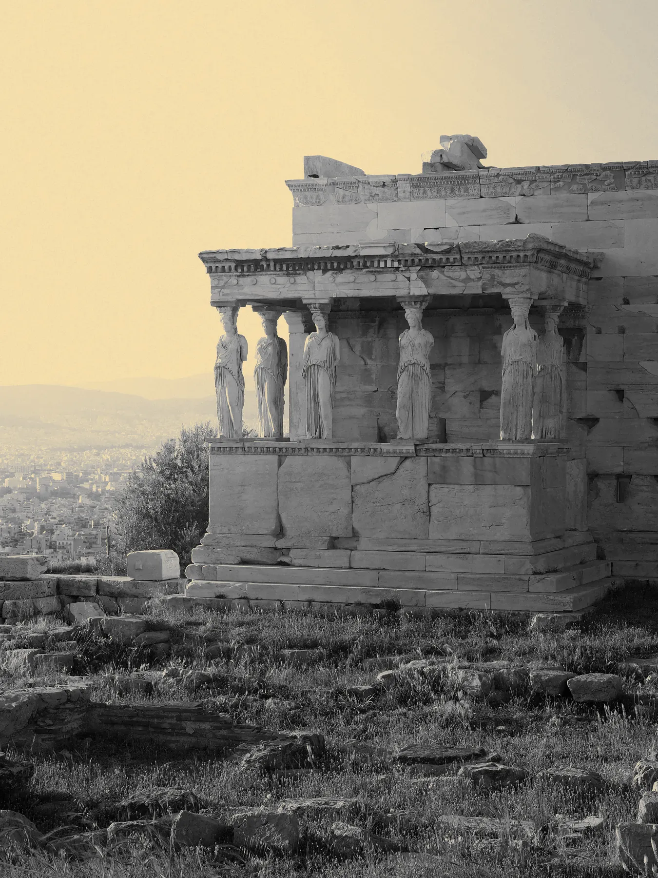 The Erechtheion on the Acropolis at sunset