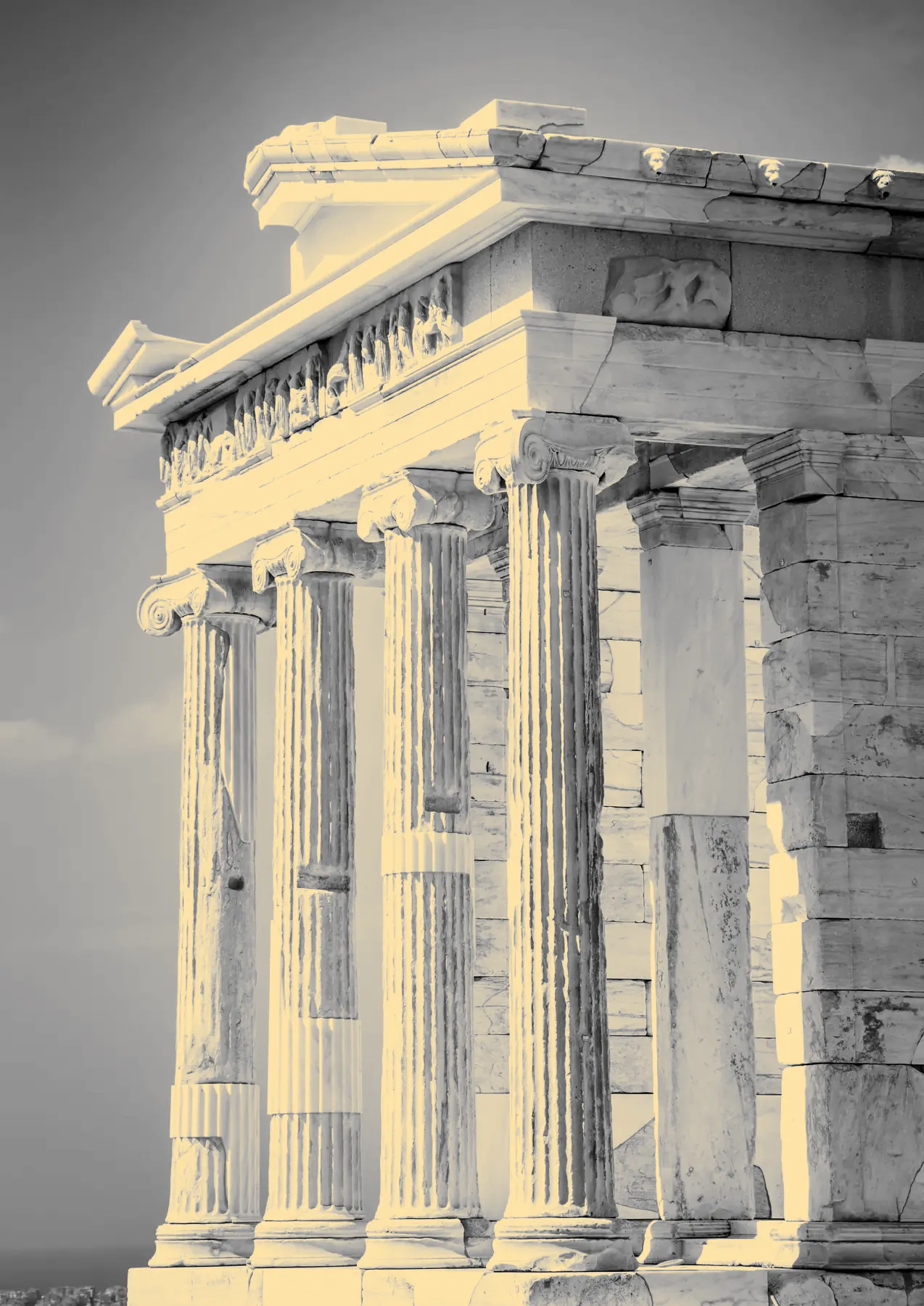 Close-up of the columns of the Temple of Athena Nike